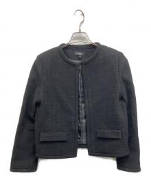 theory（セオリー）の古着「トナルツイードノーカラージャケット」｜ブラック