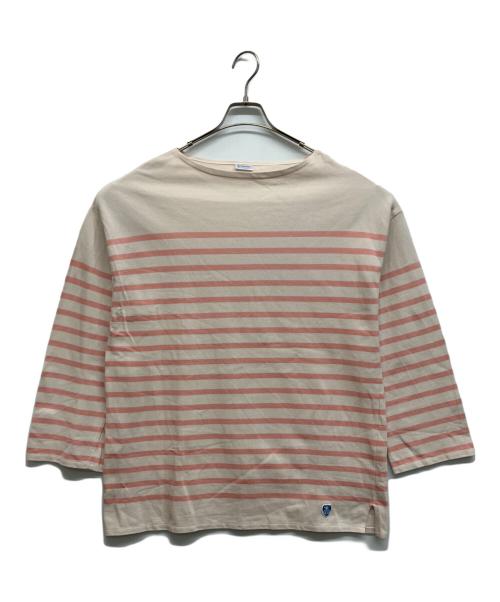 ORCIVAL（オーシバル）ORCIVAL (オーシバル) パネル ボーダー プルオーバー カットソー ピンク サイズ:1の古着・服飾アイテム