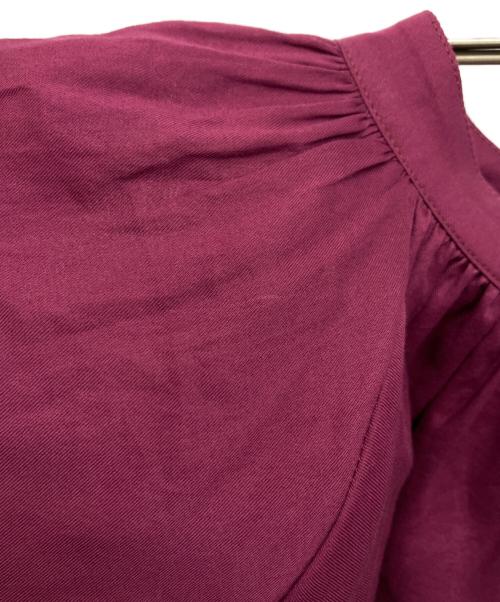 CLOTH&CROSS（クロスアンドクロス）CLOTH&CROSS (クロスアンドクロス) レース切替スリーブブラウス パープル サイズ:Freeの古着・服飾アイテム