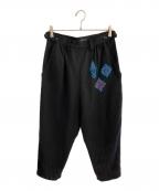 Y'sワイズ）の古着「刺繍ウールパンツ」｜ブラック