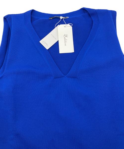 edition（エディション）edition (エディション) ポリエステル ノースリーブニットワンピース ブルー サイズ:34の古着・服飾アイテム