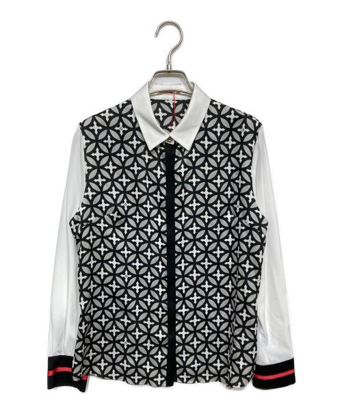 DRESSTERIOR（ドレステリア）DRESSTERIOR (ドレステリア) オーバーラップサークルサテンシャツ ホワイト サイズ:38の古着・服飾アイテム