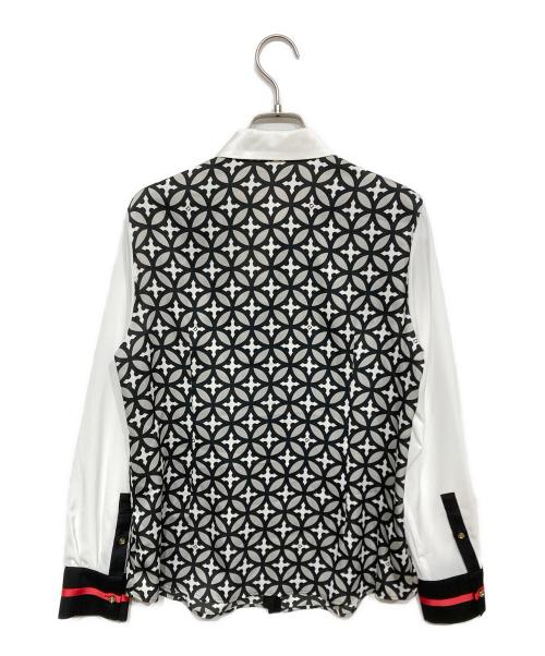 DRESSTERIOR（ドレステリア）DRESSTERIOR (ドレステリア) オーバーラップサークルサテンシャツ ホワイト サイズ:38の古着・服飾アイテム