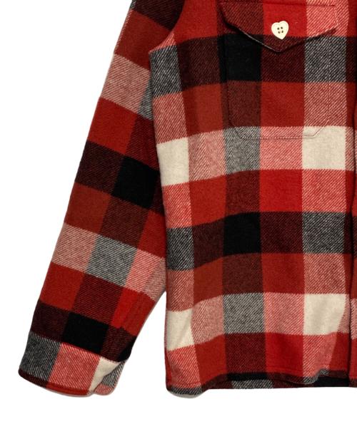 HUMAN MADE（ヒューマンメイド）HUMAN MADE (ヒューマンメイド) WOOL BEAVERBLOCK CHECK SHIRT レッド サイズ:Mの古着・服飾アイテム