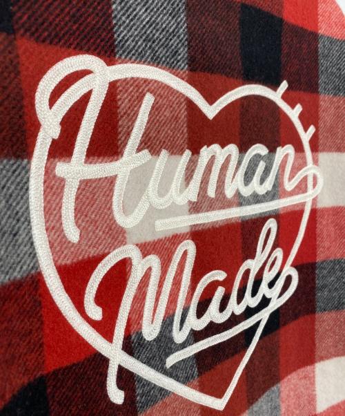 HUMAN MADE（ヒューマンメイド）HUMAN MADE (ヒューマンメイド) WOOL BEAVERBLOCK CHECK SHIRT レッド サイズ:Mの古着・服飾アイテム
