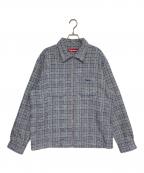 SUPREMEシュプリーム）の古着「Boucle zip up shirt」｜ブルー