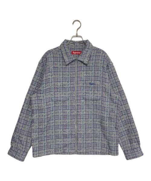 SUPREME（シュプリーム）Supreme (シュプリーム) Boucle zip up shirt ブルー サイズ:Lの古着・服飾アイテム