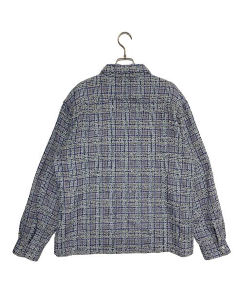 SUPREME（シュプリーム）Supreme (シュプリーム) Boucle zip up shirt ブルー サイズ:Lの古着・服飾アイテム
