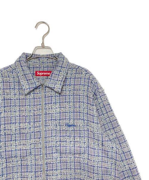 SUPREME（シュプリーム）Supreme (シュプリーム) Boucle zip up shirt ブルー サイズ:Lの古着・服飾アイテム