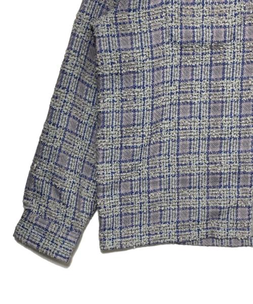 SUPREME（シュプリーム）Supreme (シュプリーム) Boucle zip up shirt ブルー サイズ:Lの古着・服飾アイテム