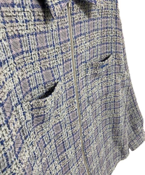 SUPREME（シュプリーム）Supreme (シュプリーム) Boucle zip up shirt ブルー サイズ:Lの古着・服飾アイテム