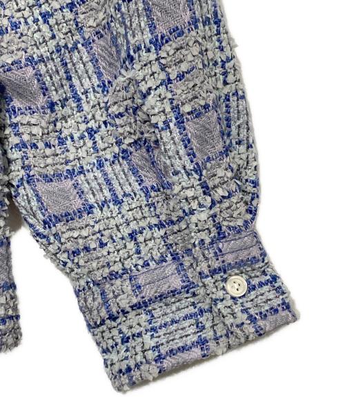 SUPREME（シュプリーム）Supreme (シュプリーム) Boucle zip up shirt ブルー サイズ:Lの古着・服飾アイテム