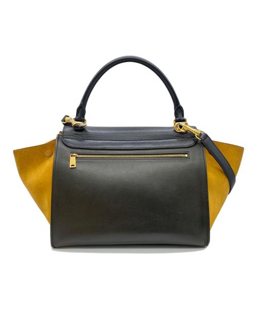 CELINE（セリーヌ）CELINE (セリーヌ) トラペーズハンドバッグ ネイビー×ブラウンの古着・服飾アイテム