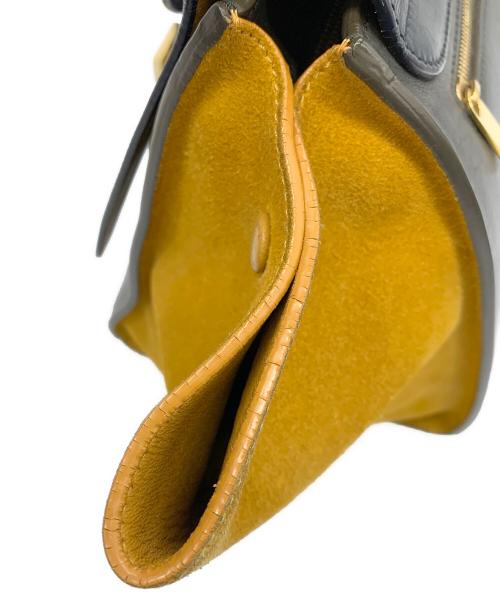 CELINE（セリーヌ）CELINE (セリーヌ) トラペーズハンドバッグ ネイビー×ブラウンの古着・服飾アイテム