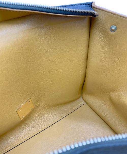 CELINE（セリーヌ）CELINE (セリーヌ) トラペーズハンドバッグ ネイビー×ブラウンの古着・服飾アイテム