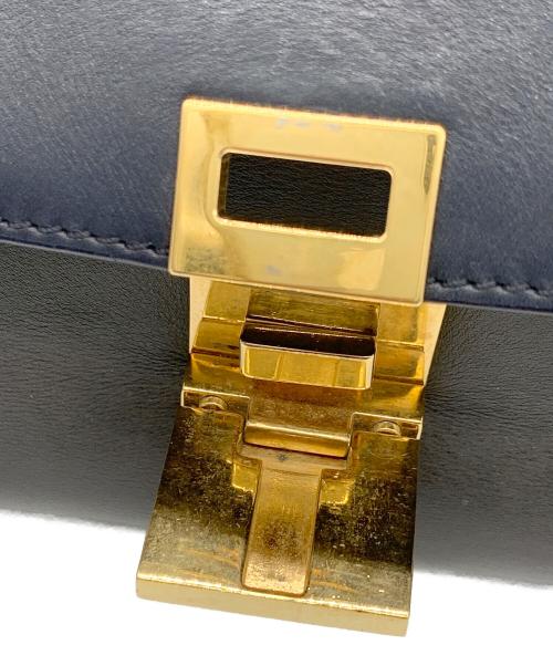 CELINE（セリーヌ）CELINE (セリーヌ) トラペーズハンドバッグ ネイビー×ブラウンの古着・服飾アイテム