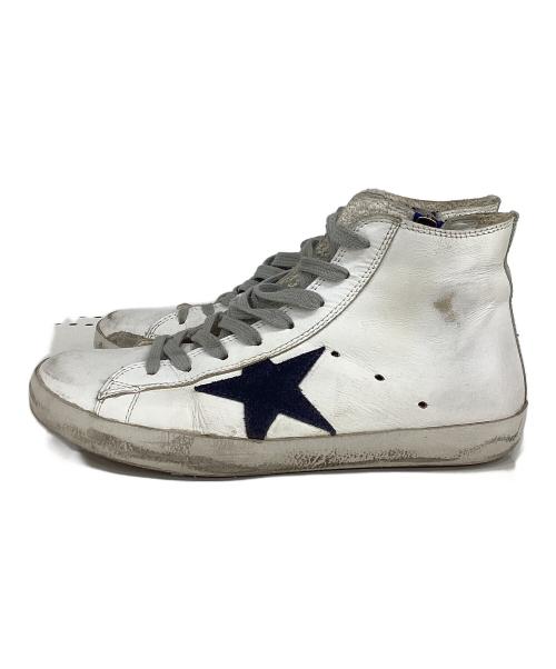 GOLDEN GOOSE（ゴールデングース）GOLDEN GOOSE (ゴールデングース) FRANCY レザー ハイカットスニーカー ホワイト×ブラック サイズ:36の古着・服飾アイテム
