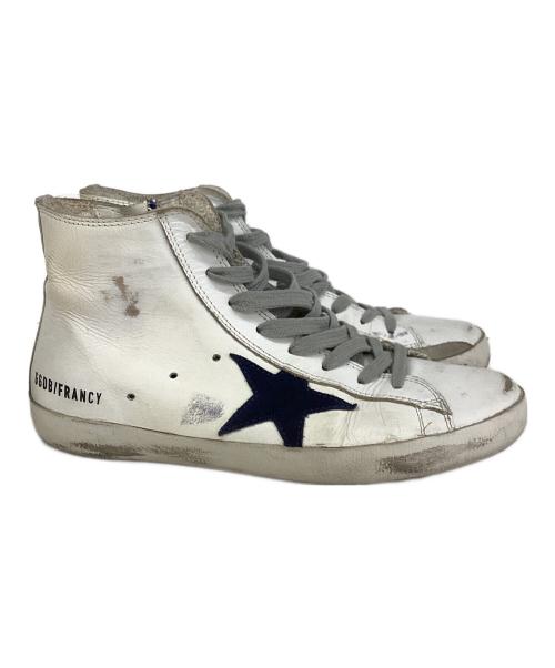 GOLDEN GOOSE（ゴールデングース）GOLDEN GOOSE (ゴールデングース) FRANCY レザー ハイカットスニーカー ホワイト×ブラック サイズ:36の古着・服飾アイテム
