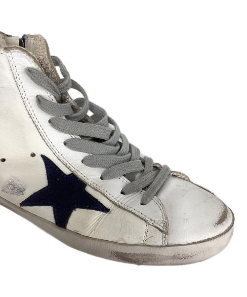 GOLDEN GOOSE（ゴールデングース）GOLDEN GOOSE (ゴールデングース) FRANCY レザー ハイカットスニーカー ホワイト×ブラック サイズ:36の古着・服飾アイテム