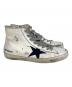 中古・古着 GOLDEN GOOSE (ゴールデングース) FRANCY レザー ハイカットスニーカー ホワイト×ブラック サイズ:36：8000円