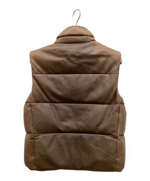 RLX RALPH LAUREN（アールエルエックスラルフローレン）RLX RALPH LAUREN (アールエルエックスラルフローレン) レザーダウンベスト ブラウン サイズ:Ｓの古着・服飾アイテム