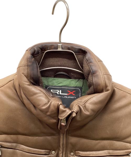 RLX RALPH LAUREN（アールエルエックスラルフローレン）RLX RALPH LAUREN (アールエルエックスラルフローレン) レザーダウンベスト ブラウン サイズ:Ｓの古着・服飾アイテム