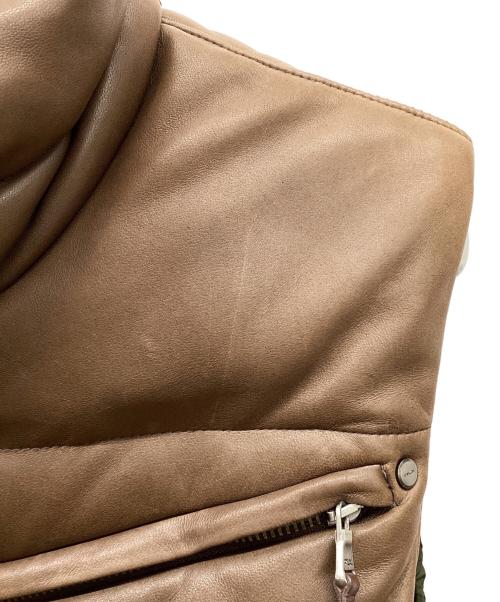 RLX RALPH LAUREN（アールエルエックスラルフローレン）RLX RALPH LAUREN (アールエルエックスラルフローレン) レザーダウンベスト ブラウン サイズ:Ｓの古着・服飾アイテム