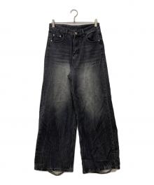 MENES（メネス）の古着「ダメージデニムパンツ」｜ブラック