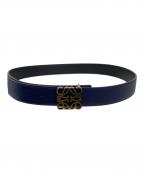 LOEWEロエベ）の古着「アナグラムリバーシブルベルト」｜ネイビー×ブラック