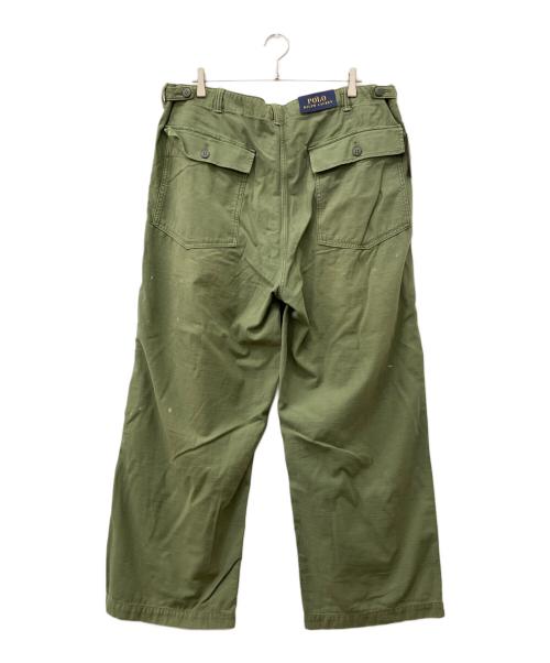 POLO RALPH LAUREN（ポロ・ラルフローレン）POLO RALPH LAUREN (ポロ・ラルフローレン) リラックス フィット リバースサティーン パンツ オリーブ サイズ:101cm(W40) 未使用品の古着・服飾アイテム