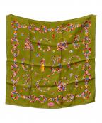 GUCCIグッチ）の古着「フラワープリントスカーフ」｜オリーブ