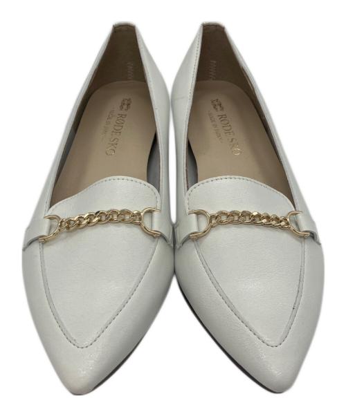 RODE SKO（ロデスコ）RODE SKO (ロデスコ) プチチェーンフラットシューズ ホワイト サイズ:36の古着・服飾アイテム