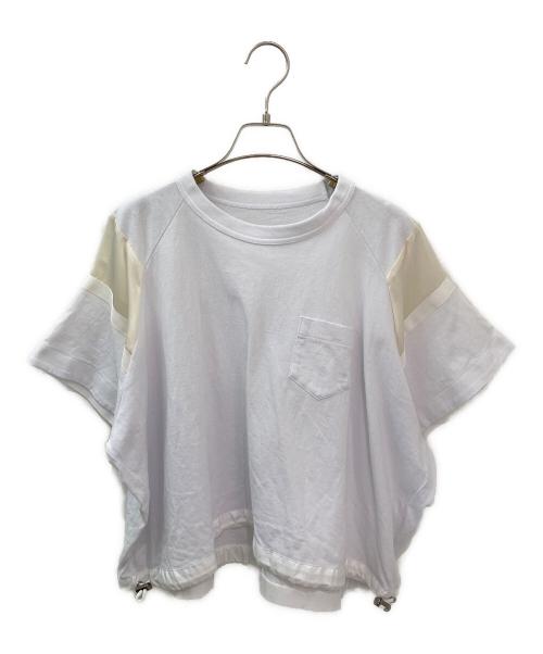 sacai（サカイ）sacai (サカイ) Solid Satin Cotton Jersey Tシャツ ホワイト サイズ:1の古着・服飾アイテム
