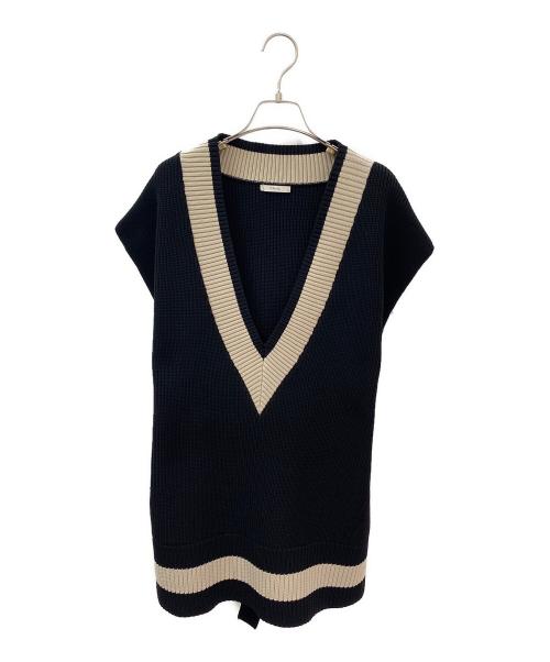 LE PHIL（ル フィル）LE PHIL (ル フィル) スポンディッシュラインニット ベスト ブラック サイズ:FREEの古着・服飾アイテム