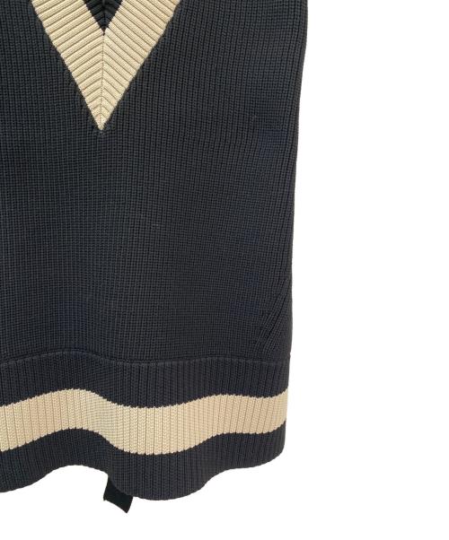 LE PHIL（ル フィル）LE PHIL (ル フィル) スポンディッシュラインニット ベスト ブラック サイズ:FREEの古着・服飾アイテム