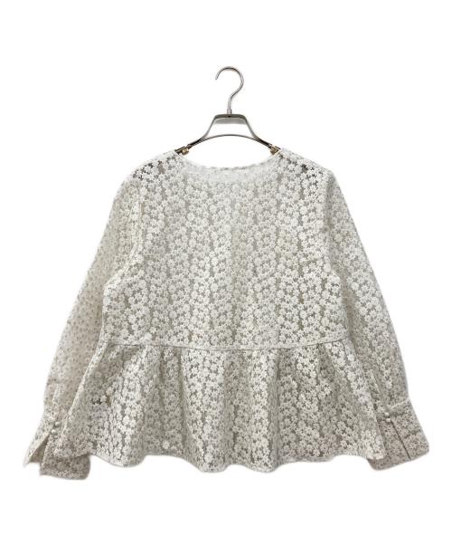 JUSGLITTY（ジャスグリッティー）JUSGLITTY (ジャスグリッティー) ミニブーケ刺繍ブラウス ホワイト サイズ:2の古着・服飾アイテム