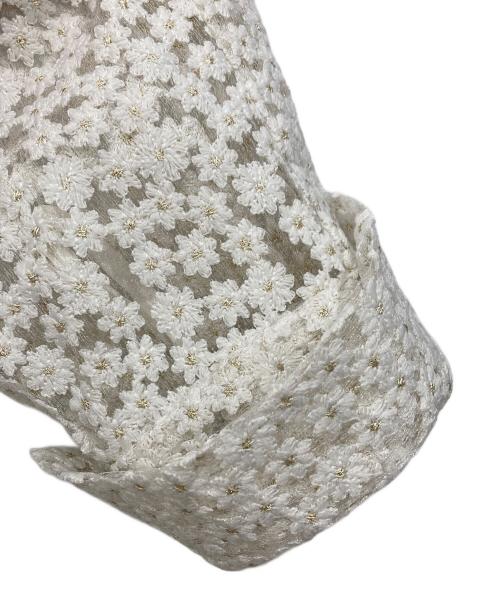 JUSGLITTY（ジャスグリッティー）JUSGLITTY (ジャスグリッティー) ミニブーケ刺繍ブラウス ホワイト サイズ:2の古着・服飾アイテム