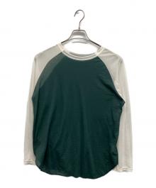 6(ROKU) BEAUTY&YOUTH（ロク ビューティーアンドユース）の古着「COTTON NYLON BASEBALL TSHIRT」｜グリーン