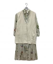 Ameri（アメリ）の古着「UND NEVAEH VEST SET DRESS　ウントネヴァベストセットドレス　長袖ワンピース」｜アイボリー