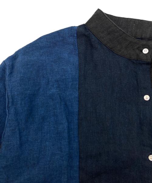 08MAB（ゼロハチマブ）08MAB (ゼロハチマブ) リネン配色ワンピース ブラック×ネイビー サイズ:Free 未使用品の古着・服飾アイテム