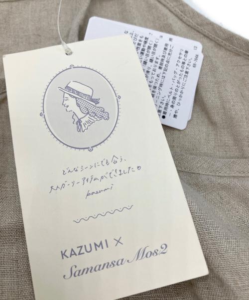 kazumi×Samansa Mos2（カザミ×サマンサモスモス）KAZUMI×Samansa Mos2 (カザミ×サマンサモスモス) キャミワンピース ブラック×ベージュ サイズ:Freeの古着・服飾アイテム