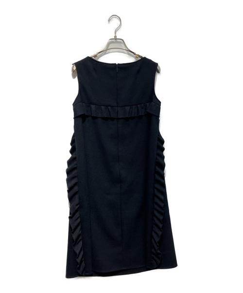 Rene（ルネ）Rene (ルネ) フリルノースリーブワンピース ネイビー サイズ:32の古着・服飾アイテム