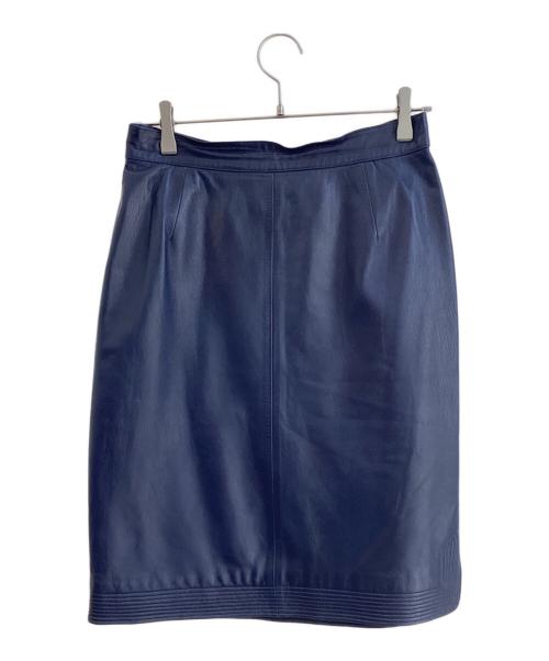 LOEWE（ロエベ）LOEWE (ロエベ) レザースカート ネイビー サイズ:44の古着・服飾アイテム