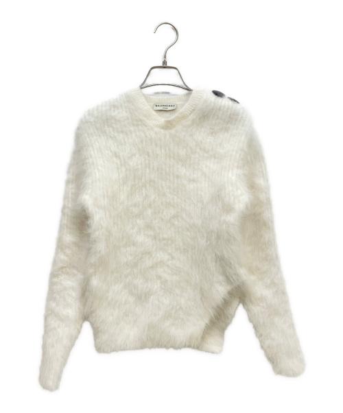 BALENCIAGA（バレンシアガ）BALENCIAGA (バレンシアガ) アンゴラシャギーニット ホワイト サイズ:34の古着・服飾アイテム