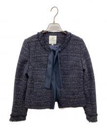 LANVIN en Bleu（ランバンオンブルー）の古着「ツイードジャケット」｜ブラック