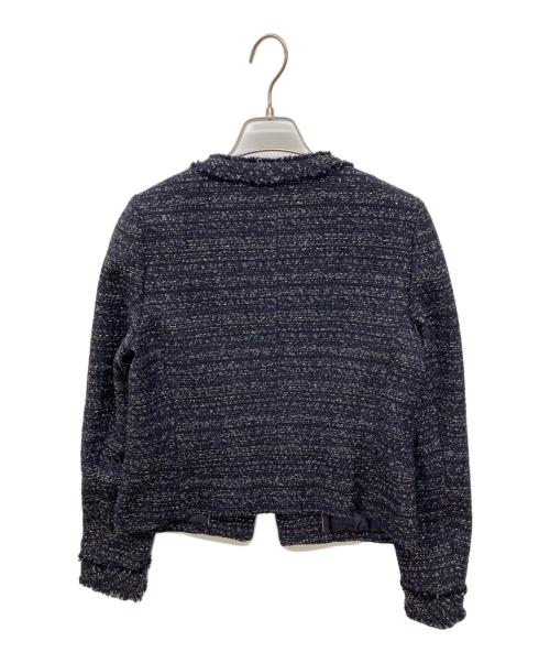 LANVIN en Bleu（ランバンオンブルー）LANVIN en Bleu (ランバンオンブルー) ツイードジャケット ブラック サイズ:36 未使用品の古着・服飾アイテム