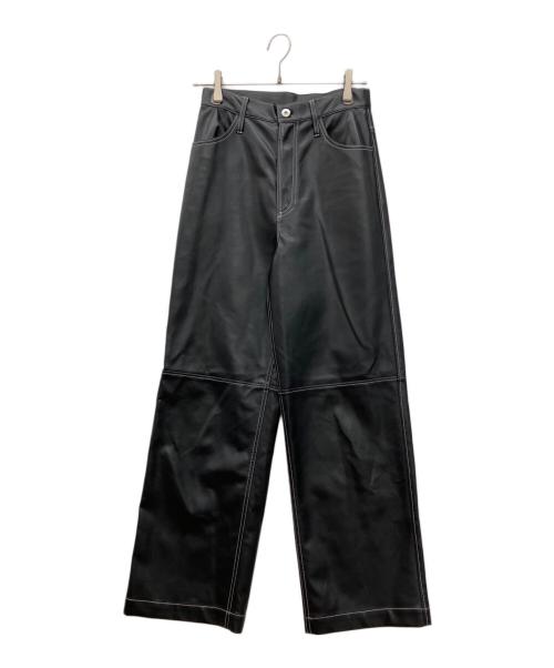 MAISON SPECIAL（メゾンスペシャル）MAISON SPECIAL (メゾンスペシャル) Vegan Leather Wide Straight Pants　ヴィーガンレザーワイドストレートパンツ ブラック サイズ:38の古着・服飾アイテム