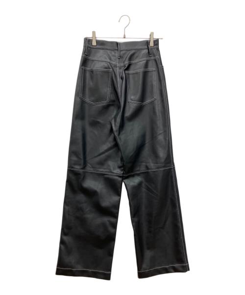 MAISON SPECIAL（メゾンスペシャル）MAISON SPECIAL (メゾンスペシャル) Vegan Leather Wide Straight Pants　ヴィーガンレザーワイドストレートパンツ ブラック サイズ:38の古着・服飾アイテム