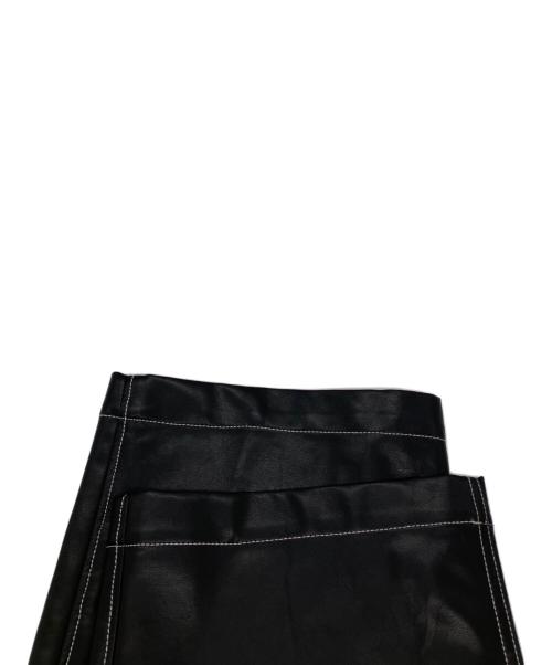 MAISON SPECIAL（メゾンスペシャル）MAISON SPECIAL (メゾンスペシャル) Vegan Leather Wide Straight Pants　ヴィーガンレザーワイドストレートパンツ ブラック サイズ:38の古着・服飾アイテム