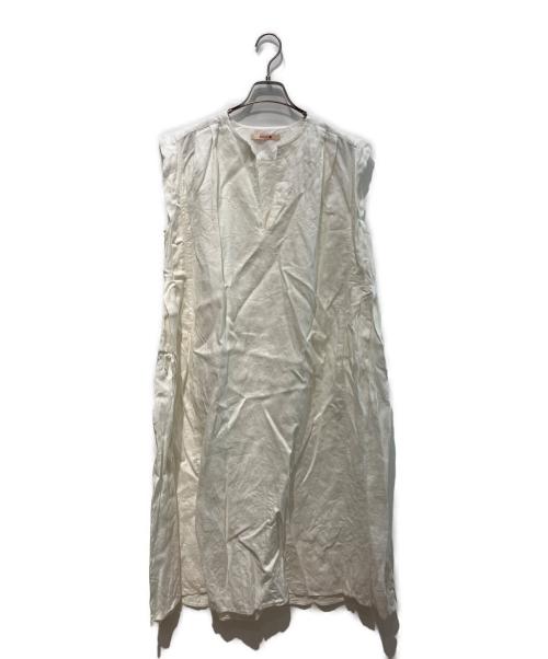 BACCA（バッカ）BACCA (バッカ) リネンツイルカフタンワンピース ホワイト サイズ:36の古着・服飾アイテム
